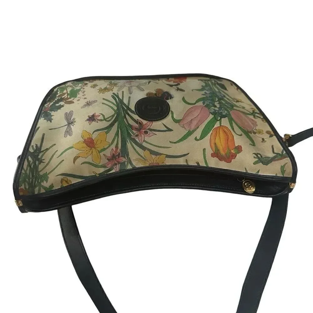 Gucci vintage floral crossbody black